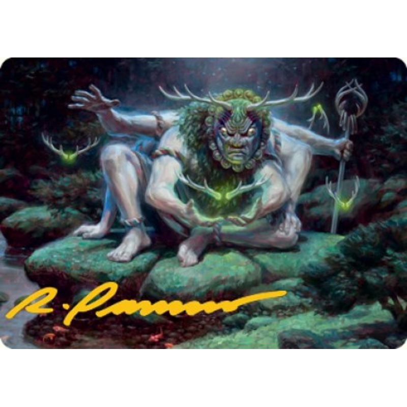 Myojin of Towering Might Art Card (Gold-Stamped Signature) [Kamigawa: Neon Dynasty Art Series]