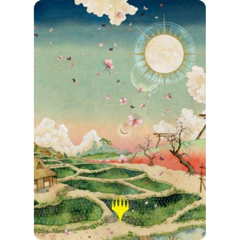 Plains 1 Art Card (Gold-Stamped Signature) [Kamigawa: Neon Dynasty Art Series]