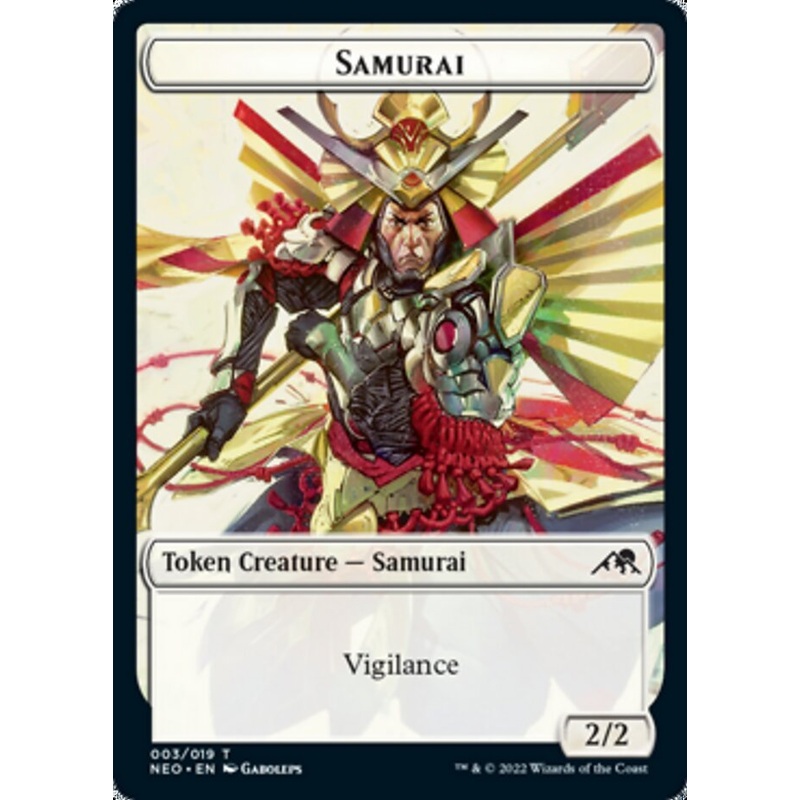 Samurai // Construct (015) Double-Sided Token [Kamigawa: Neon Dynasty Tokens]