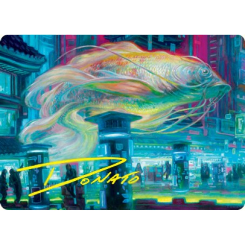 Skyswimmer Koi Art Card (Gold-Stamped Signature) [Kamigawa: Neon Dynasty Art Series]