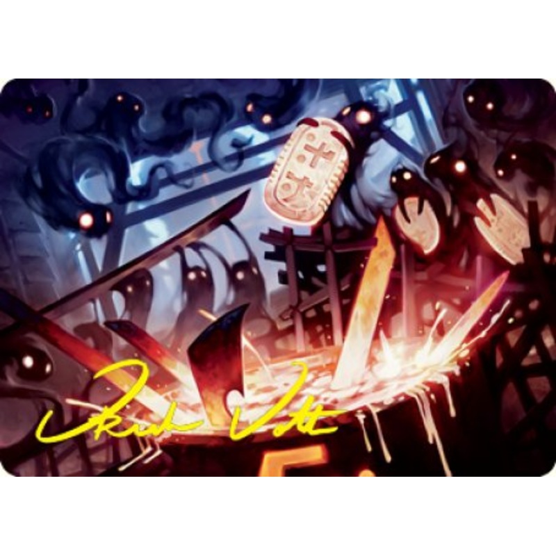Smoke Spirits' Aid Art Card (Gold-Stamped Signature) [Kamigawa: Neon Dynasty Art Series]