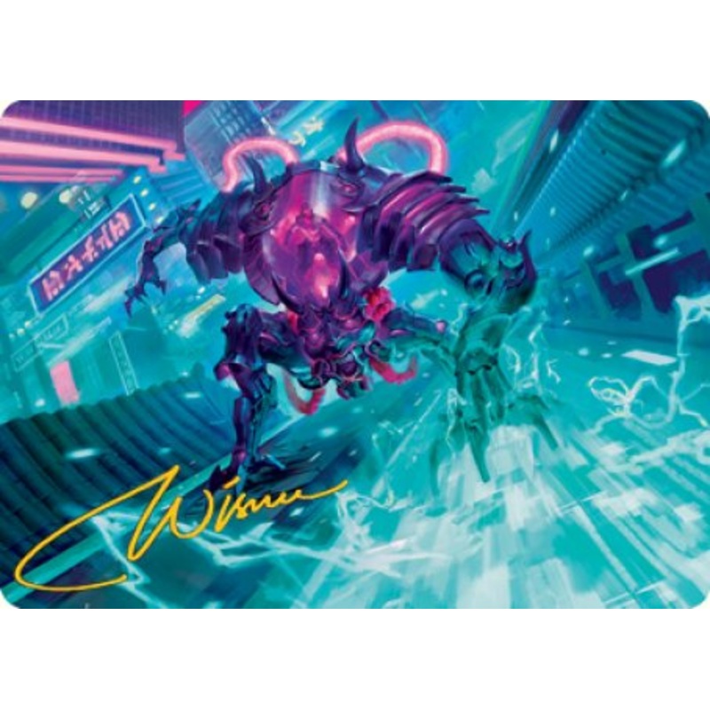 Surgehacker Mech Art Card (Gold-Stamped Signature) [Kamigawa: Neon Dynasty Art Series]