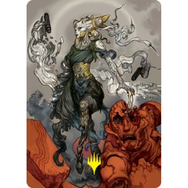 Tamiyo, Compleated Sage Art Card (Gold-Stamped Signature) [Kamigawa: Neon Dynasty Art Series]
