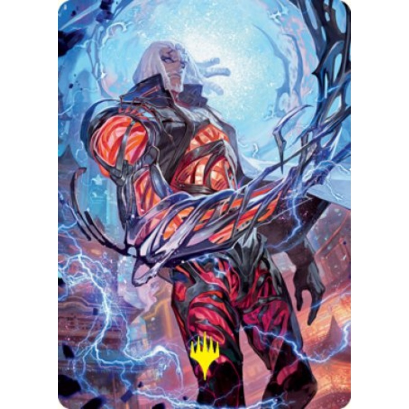Tezzeret, Betrayer of Flesh Art Card (Gold-Stamped Signature) [Kamigawa: Neon Dynasty Art Series]