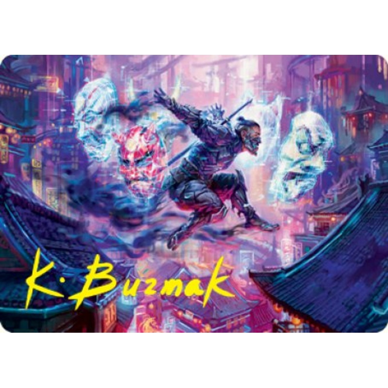 Thousand-Faced Shadow Art Card (Gold-Stamped Signature) [Kamigawa: Neon Dynasty Art Series]