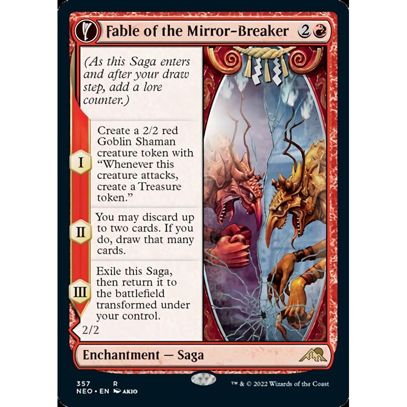 Fable of the Mirror-Breaker // Reflection of Kiki-Jiki (Showcase Soft Glow) [Kamigawa: Neon Dynasty]