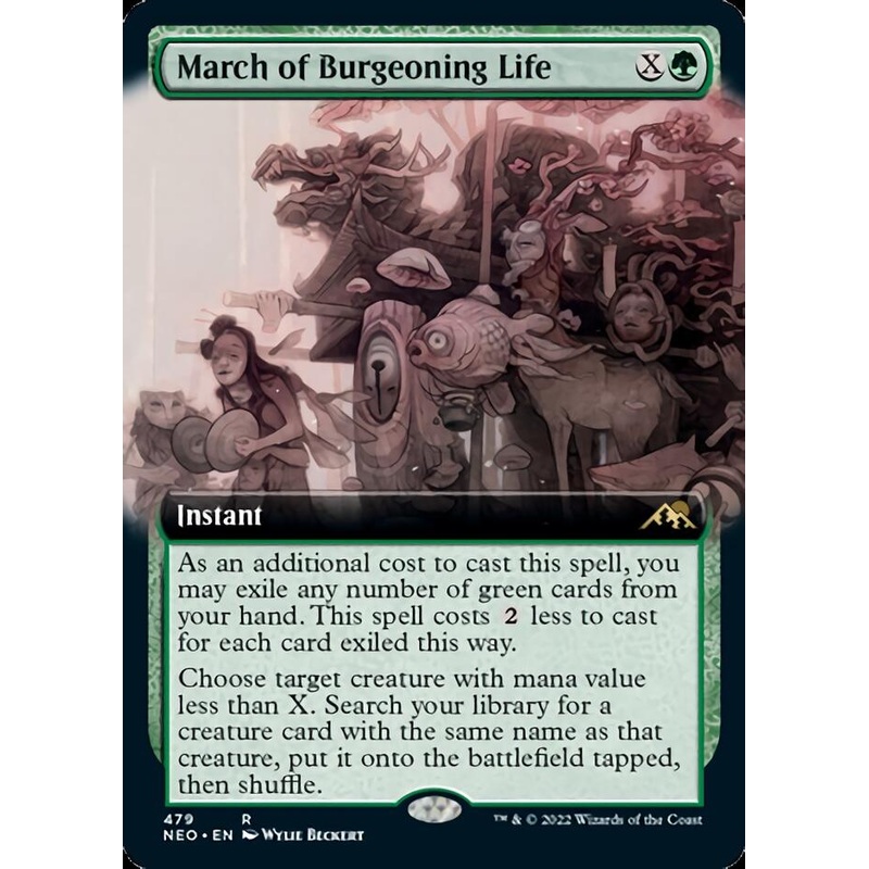 March of Burgeoning Life (Extended Art) [Kamigawa: Neon Dynasty]