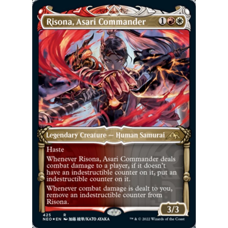 Risona, Asari Commander (Showcase) (Foil Etched) [Kamigawa: Neon Dynasty]