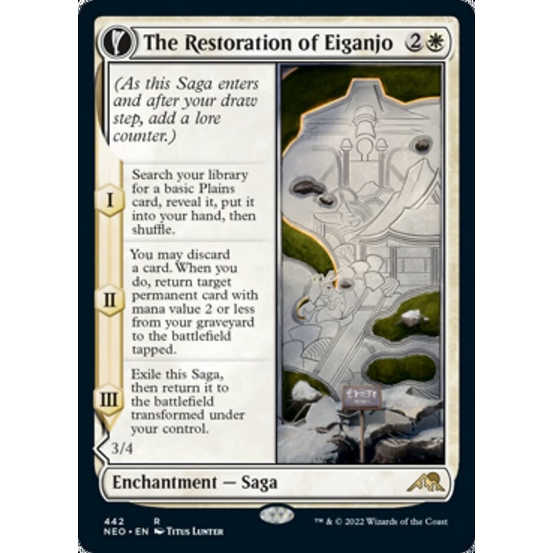 The Restoration of Eiganjo // Architect of Restoration (Extended Art) [Kamigawa: Neon Dynasty]