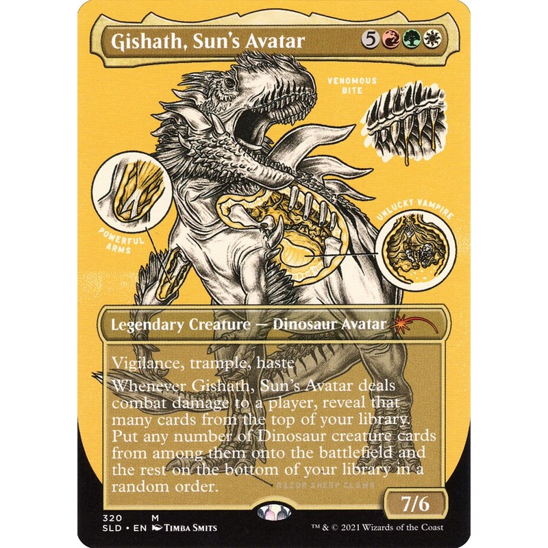 Gishath, Sun's Avatar (Borderless Foil Etched) [Secret Lair Drop Series]