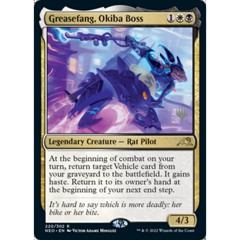 Greasefang, Okiba Boss (Promo Pack) [Kamigawa: Neon Dynasty Promos]