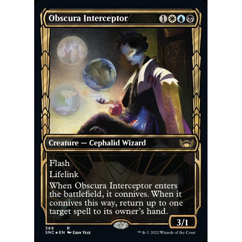 Obscura Interceptor (Showcase Golden Age Gilded Foil) [Streets of New Capenna]