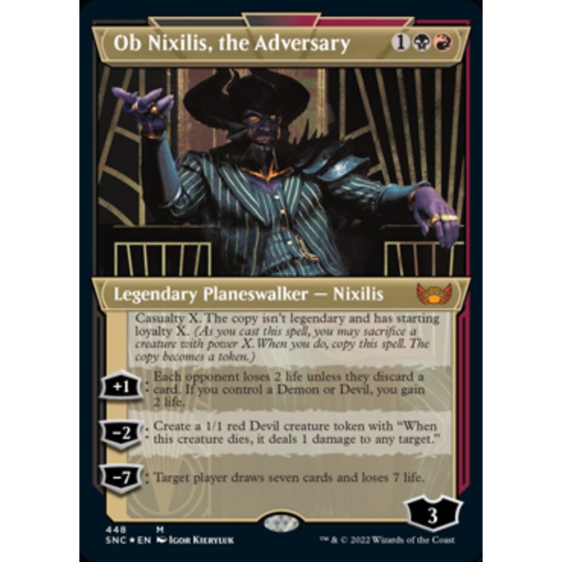 Ob Nixilis, the Adversary (Showcase Art Deco Foil Etched) [Streets of New Capenna]