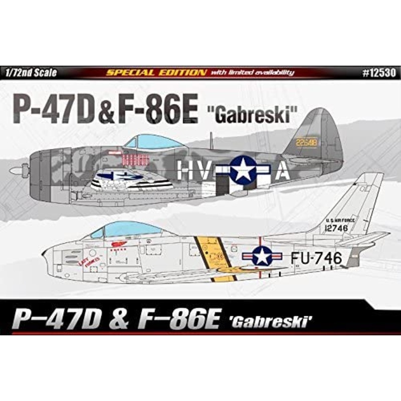 ACADEMY 12530 1/72 P-47D & F-86E "Gabreski"