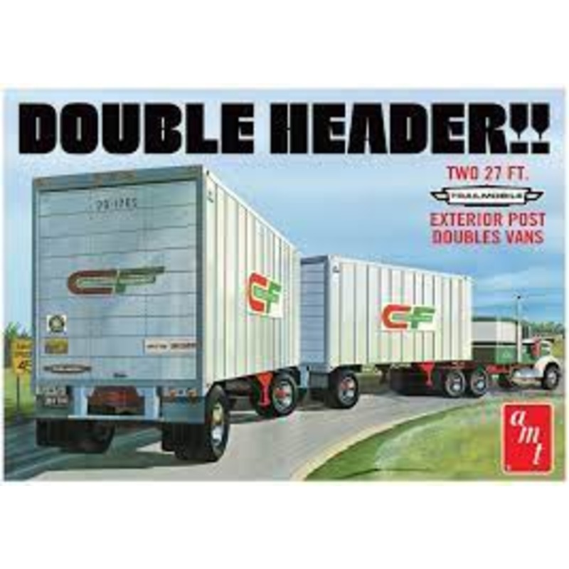 AMT 1132/06 1/25 Tandem Van Trailers Double Header
