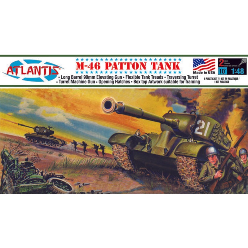 ATLANTIS A301 M-46 Patton Tank Plastic model kit 1/48