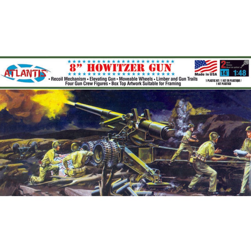 ATLANTIS A307 8" Howitzer Gun Plastic Model kit 1/48