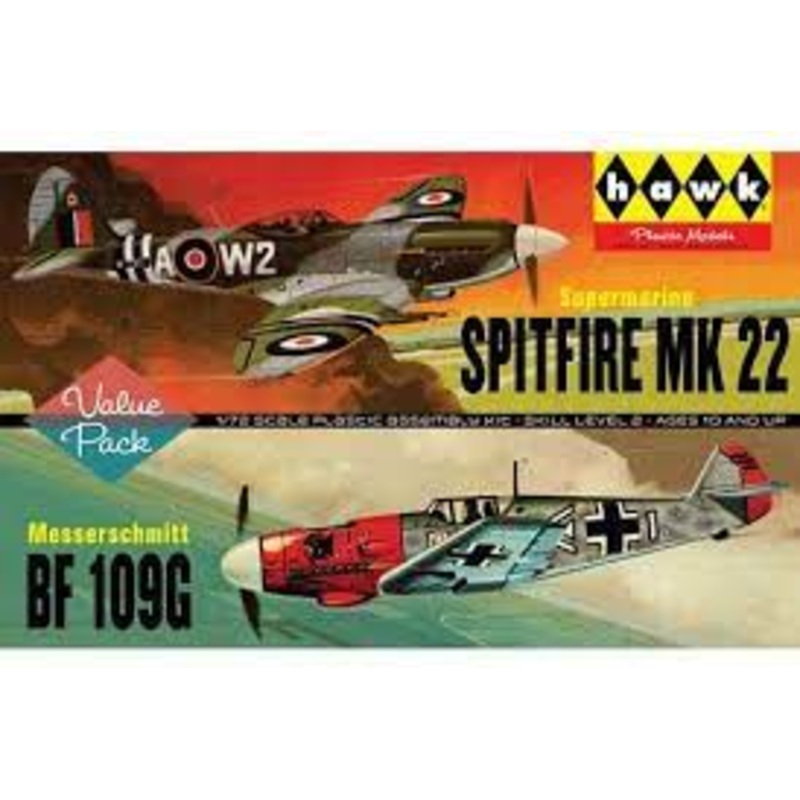 LINDBERG 445 1/72 Spitfire / Me109 2 Pack