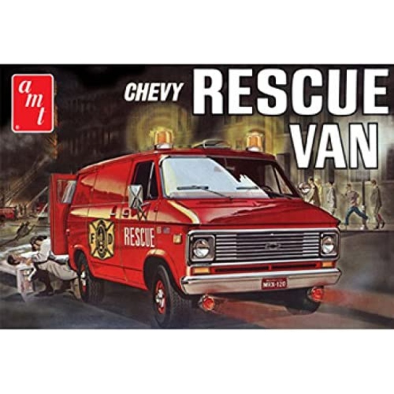 AMT 851/12 1/25 1975 Chevy Rescue Van Red
