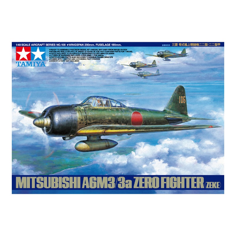TAMIYA 61108 1/48 Mitsubishi A6M3/3a Zero Fighter (Zeke)