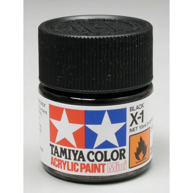 TAMIYA 81501 X-1 Acrylic Mini Black 1/3 oz