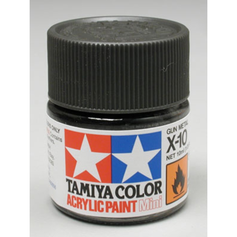 TAMIYA 81510 X-10 Acrylic Mini Gunmetal 1/3 oz