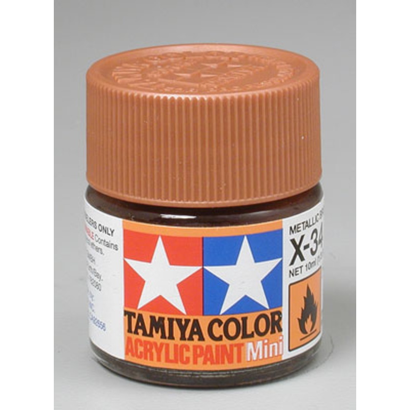 TAMIYA 81534 X-34 Acrylic Mini Metallic Brown 1/3 oz