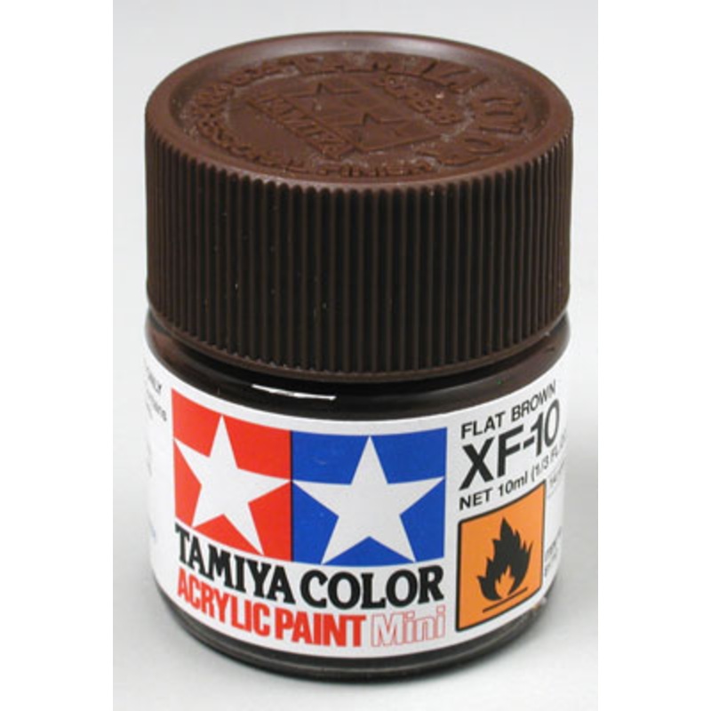 TAMIYA 81710 XF-10 Acrylic Mini XF10 Flat Brown 1/3 oz