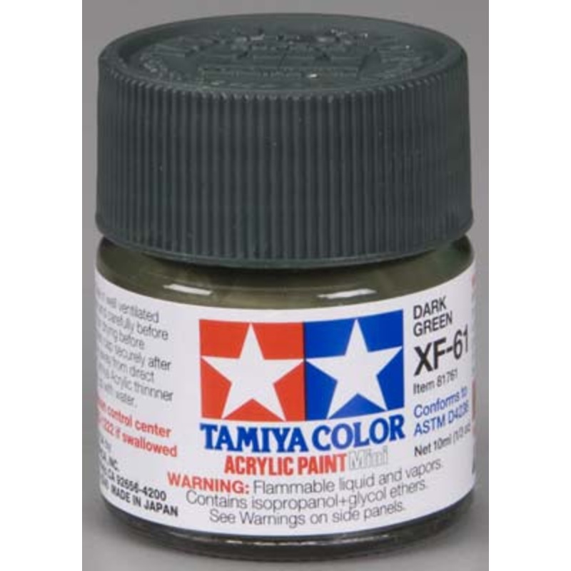 TAMIYA 81761 XF-61 Acrylic Mini Dark Green 1/3 oz