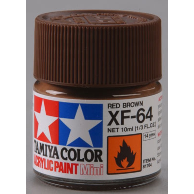 TAMIYA 81764 XF-64 Acrylic Mini Red Brown 1/3 oz