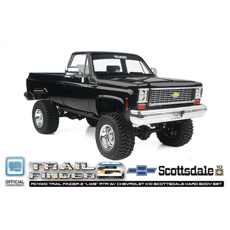 RC4WD Z-RTR0067 Trail Finder 2 "LWB" RTR W/ Chevrolet K10 Scottsdale Hard Body Set (Black)