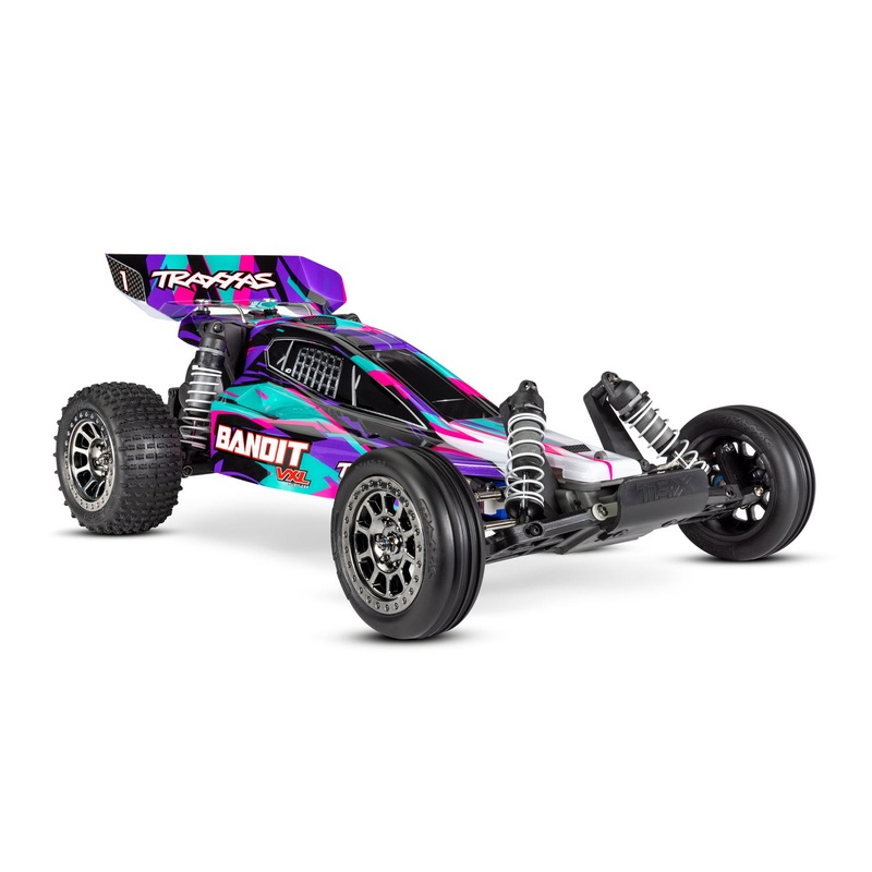 TRAXXAS 24076-74 Bandit VXL 1/10 scale 2WD buggy. Fully assembled and RTR with TSM, TQi 2.4GHz radio system, Velineon brushless power system, Magnum 272R transmission, and ProGraphix painted body.