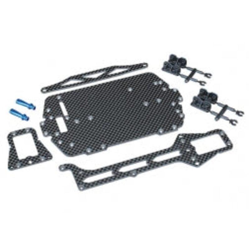 TRAXXAS 7525 Carbon fiber conversion kit (includes chassis, upper chassis, battery hold down, adhesive foam tape, hardware)