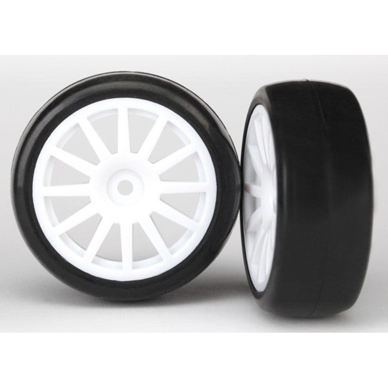 TRAXXAS LATRAX 7572 Tires & Wheels Assembled 12 spoke White