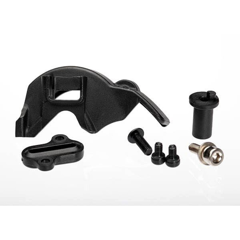 TRAXXAS 7379R Cover, gear/motor plate access cover/ motor mount hinge post / 3x10mm CS w/split and flat washers (1) / 2.5x4mm CS (2) / 3x8mm BCS (1) (for 550 motors)