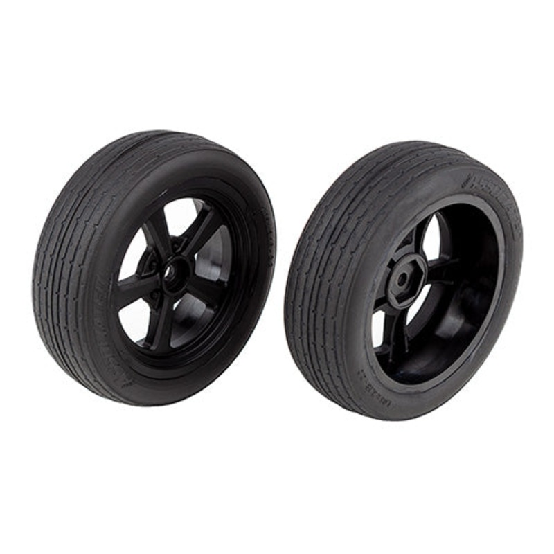 ASSOCIATED 71073 Front Drag Tires And Wheels Mounted