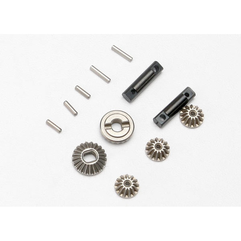 TRAXXAS 7082 Gear set, differential (output gears (2)/ spider gears (3))/ differential output shafts (2)/ 1.5x6mm pin (3)/ 1.5x8mm pin (2)