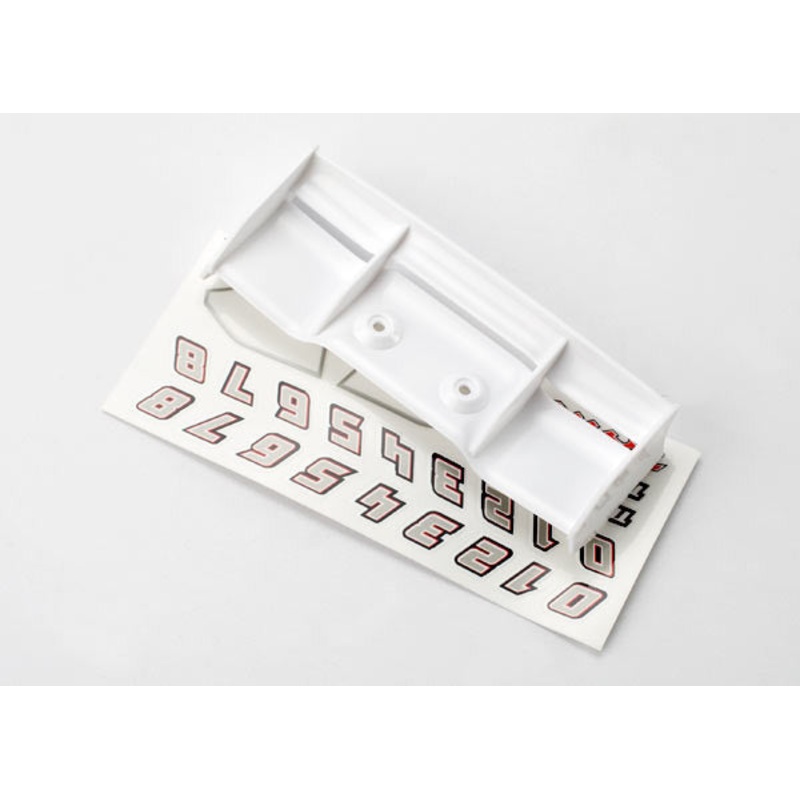 TRAXXAS 7123 Wing, 1/16 E-Revo (white)/ decal sheet