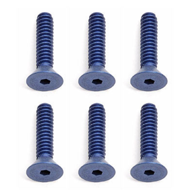 ASSOCIATED 6938 Aluminum Flat Head Screw 4-40x1/2 (6) Blue