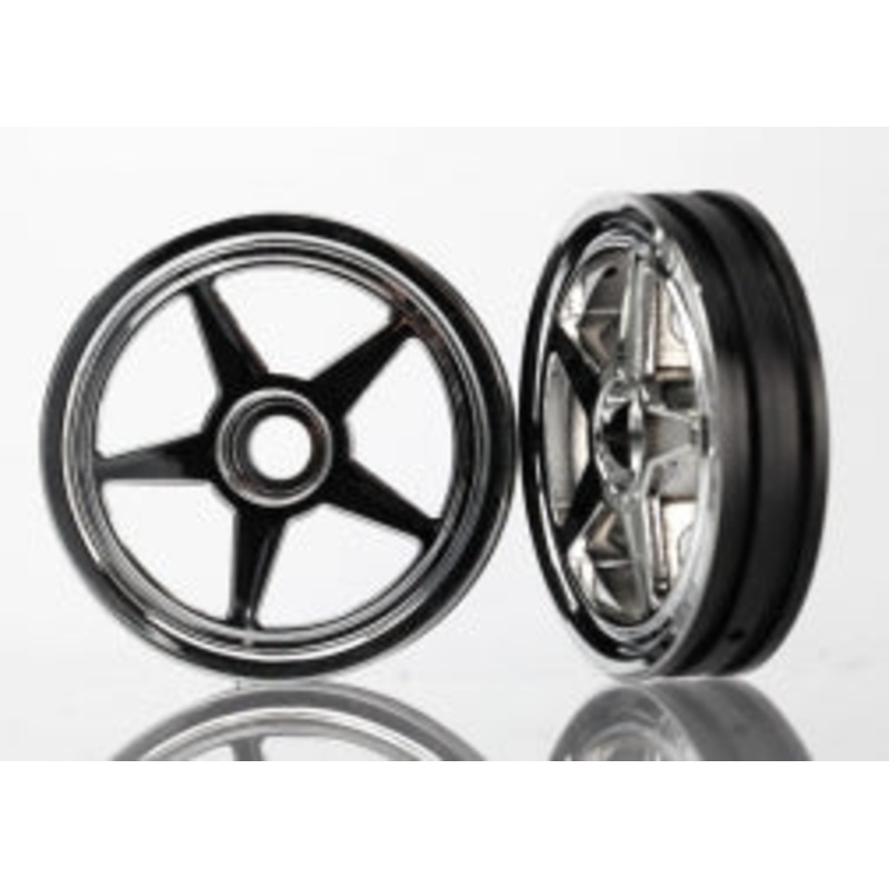 TRAXXAS 6974 Wheels, 5-spoke chrome front (2)