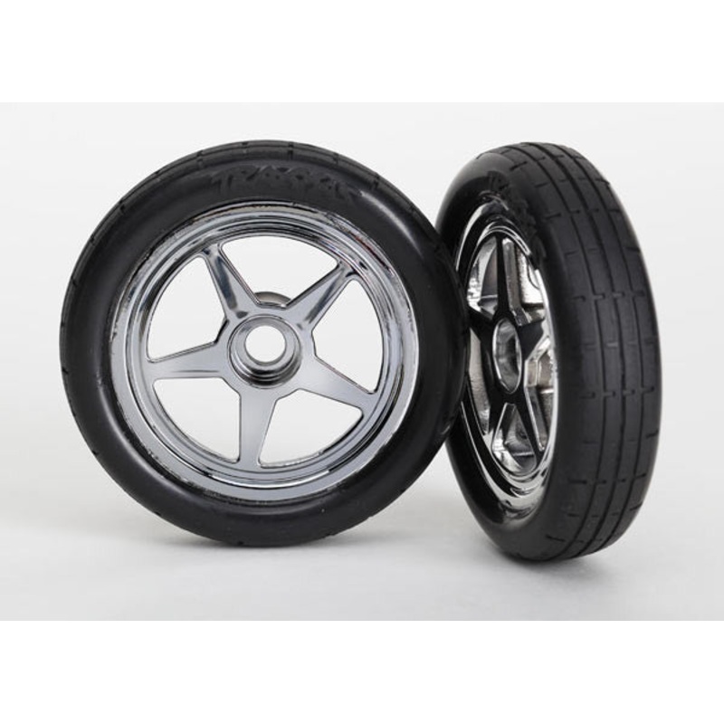TRAXXAS 6975 Tires & Wheels 5-Spoke Chrome Wheels Front