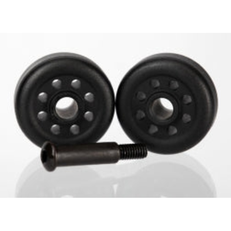 TRAXXAS 6977 Wheels (2)/ axle (1) for wheelie bar, 6978