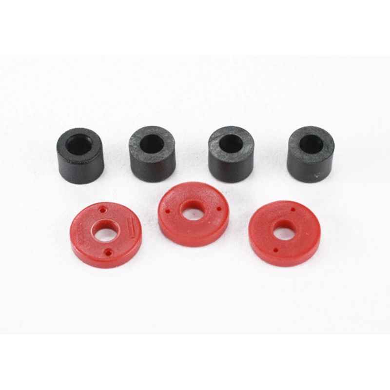 TRAXXAS 7067 Piston, damper (2x0.5mm hole, red) (4)/ travel limiters (4)