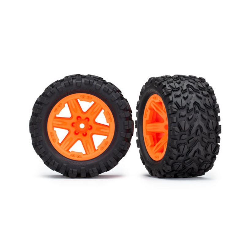 TRAXXAS 6773A Premounted Talon Tires Orange Wheels 2.8
