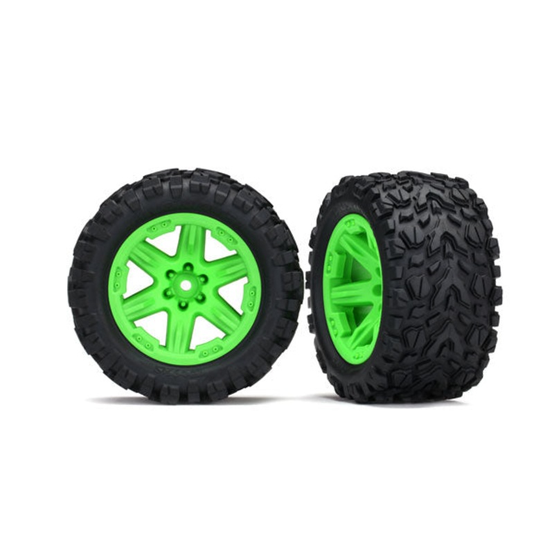 TRAXXAS 6774G Tire & Wheel Assembled 2.8 RXT Green Wheels