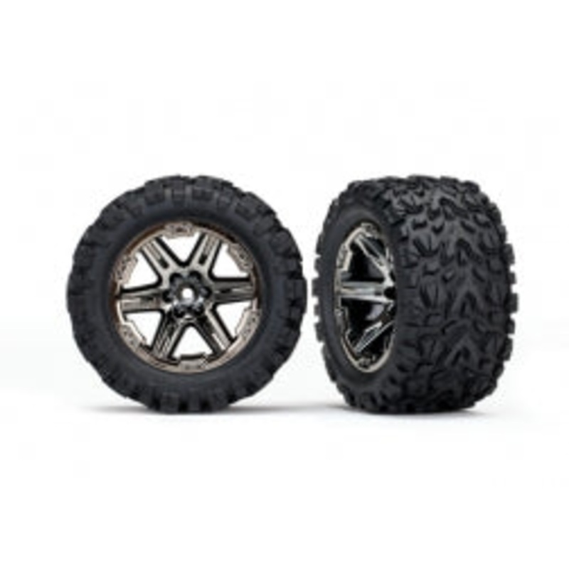 TRAXXAS 6774X 2.8 RXT black chrome wheels, Talon Extreme tires