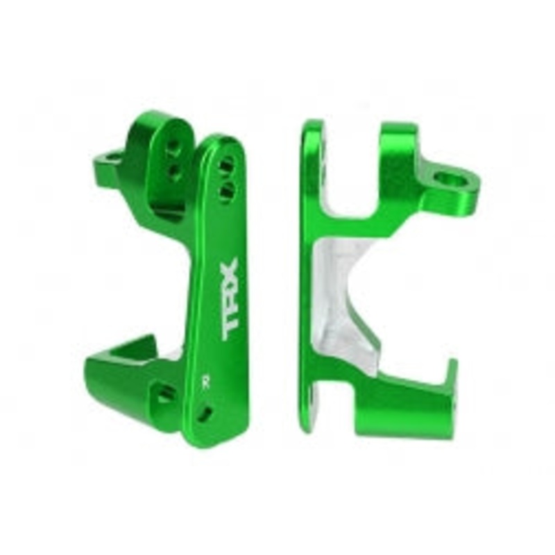 TRAXXAS 6832G Caster blocks c-hubs 6061-T6 aluminum, left & right GREEN-anodized : SLASH 4X4, STAMPEDE 4x4