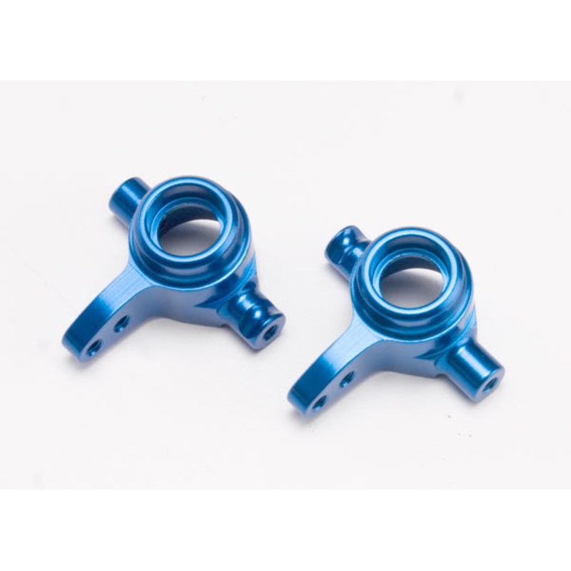 TRAXXAS 6837X Steering Blocks Left & Right Blue Aluminum