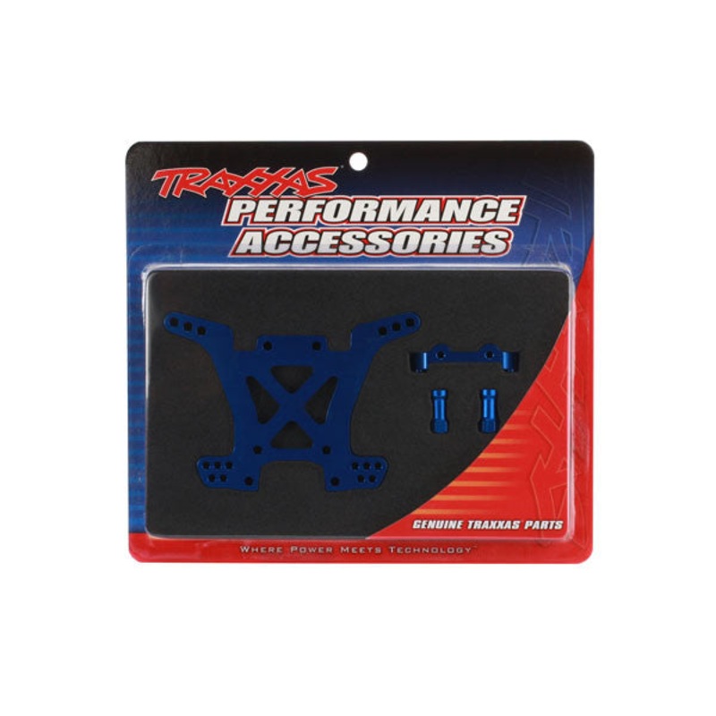TRAXXAS 6838X Shock tower, rear, 7075-T6 aluminum (blue-anodized) : SLASH 4X4, STAMPEDE 4X4 TRA6838X
