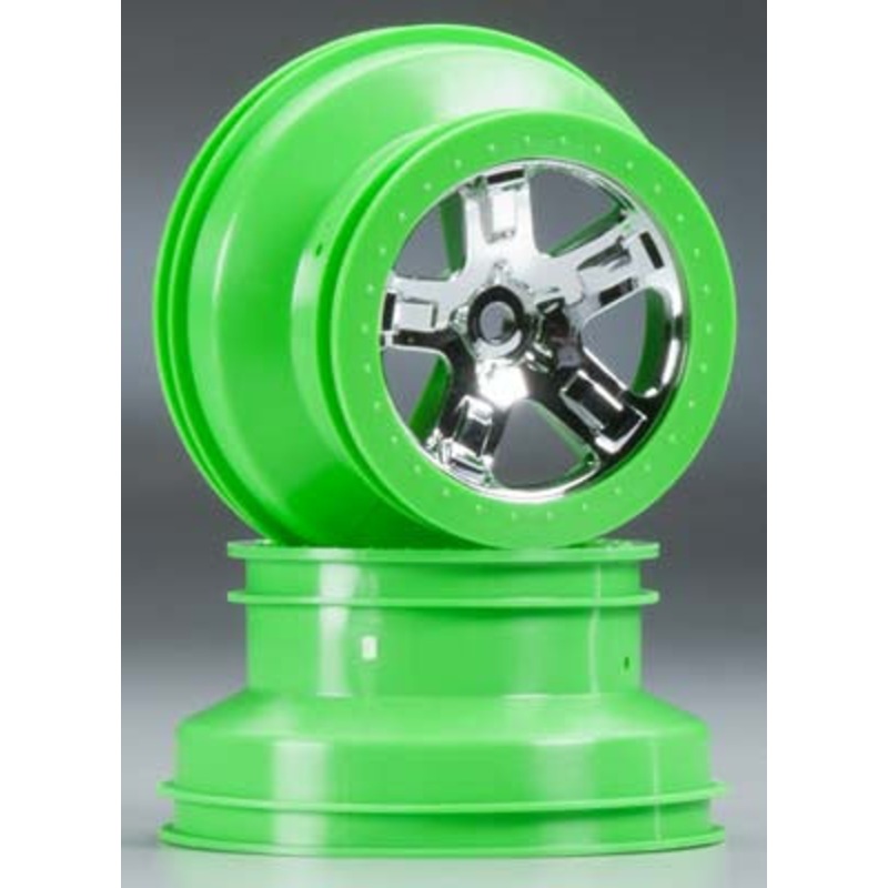 TRAXXAS 6875 Wheels SCT Chrome Green Beadlock